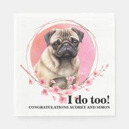 Pug Hund Bröllop Napkins with Hundar Photo Pappersservett