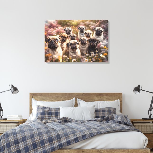 Pug Hund Canvas (Insitu (sovrum))