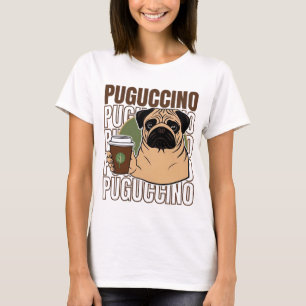 Pug hund cappuccino t shirt