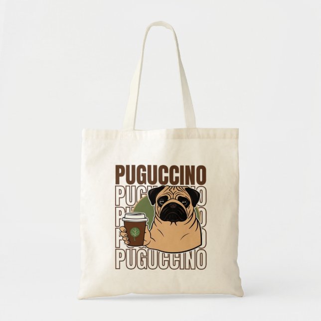Pug hund cappuccino tygkasse (Framsidan)