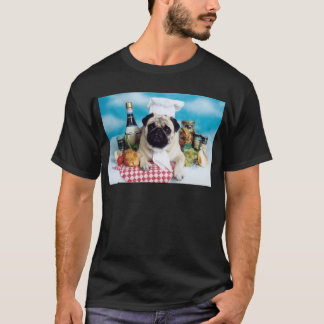Pug Hund Chef T Shirt