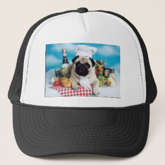 Pug Hund Chef Truckerkeps