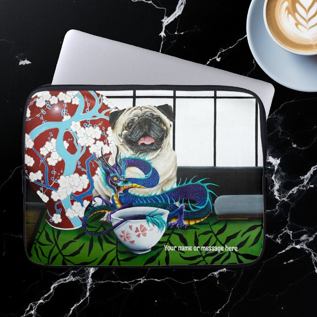 Pug Hund Chinese Dragon Laptop Fodral (Skapare uppladdad)
