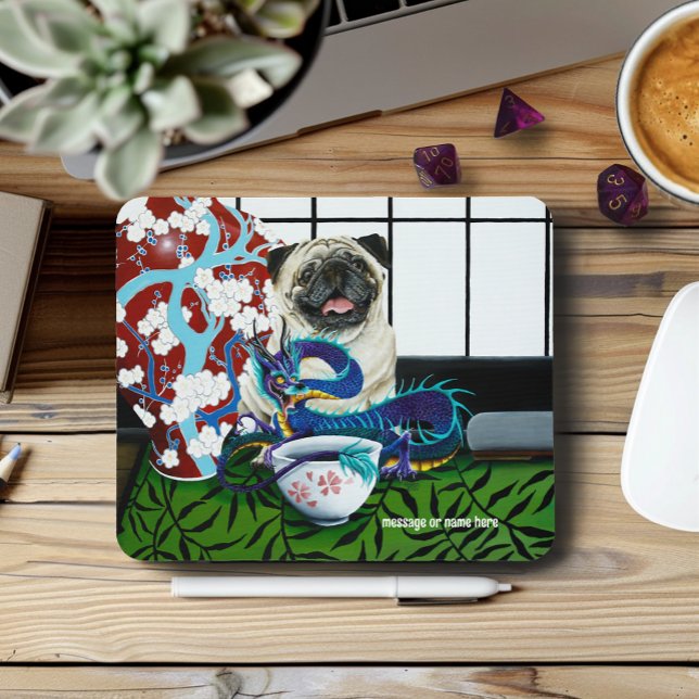 Pug Hund Chinese Dragon Musmatta (Skapare uppladdad)