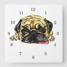 Pug Hund Clock Funny - Ditt Färg
