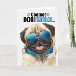 Pug Hund Coolest Pappa Fars dag Helgkort