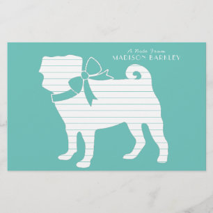 Pug Hund Cute Brevpapper