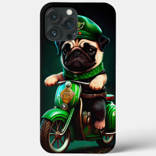 Pug Hund Driving Bike St. Patrick's Day