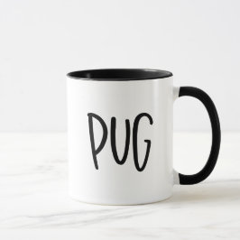 Pug Hund Edgy Minimalistisk Stil För Pug Älskare M Mugg