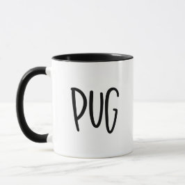 Pug Hund Edgy Minimalistisk Stil För Pug Älskare M Mugg