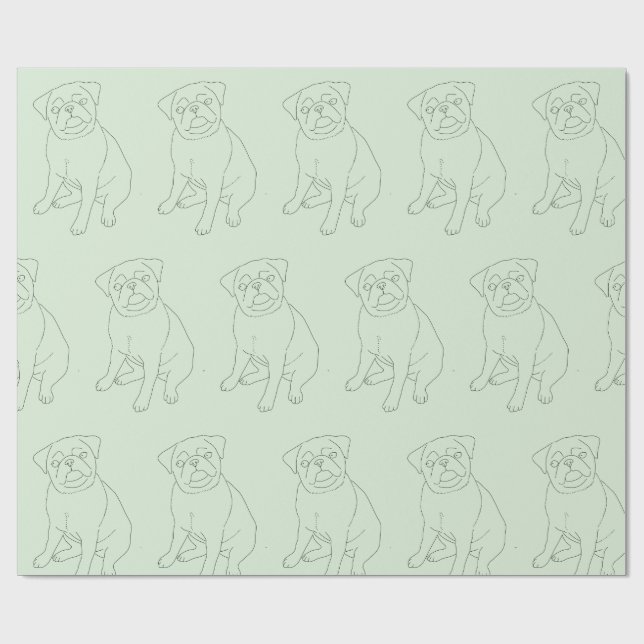 Pug Hund för dekorerad figurering Papper Presentpapper (Platt)