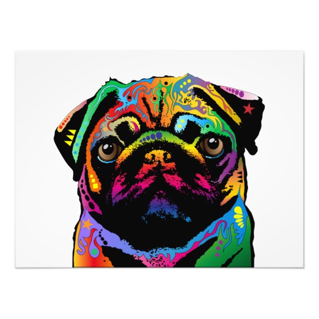 Pug Hund Fototryck (Framsidan)