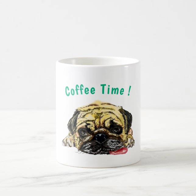 Pug Hund Funny Coffee Mugg - Anpassningsbar Text (Center)