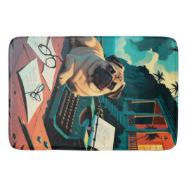Pug Hund gentleman vintage Badrumsmatta