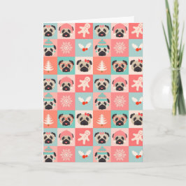 Pug Hund Helgdag Card Helgkort