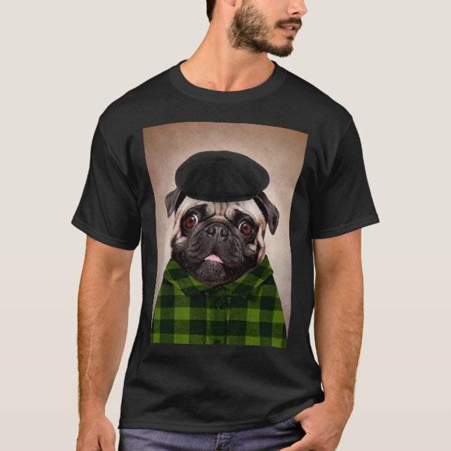 Pug hund - Höst - D23 Classic T-Shirt 421 (Framsida)