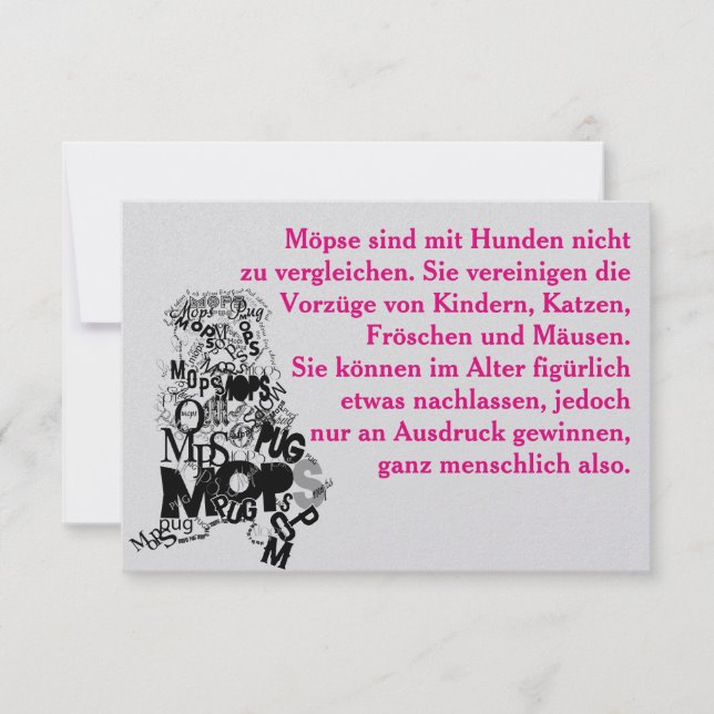 Pug Hund-inbjudningar Inbjudningar (Framsida)