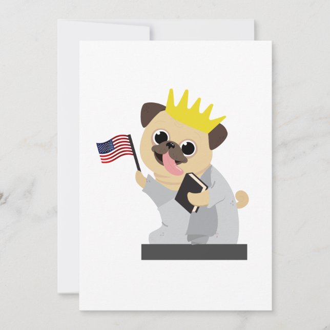 Pug Hund Independence day - 4 juli (Framsida)