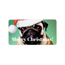 Pug Hund jul Adressetikett