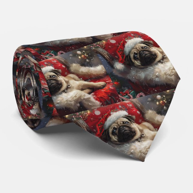 Pug Hund Jul Festiv Slips (Rullad)