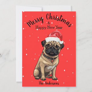 Pug Hund jul Julkort