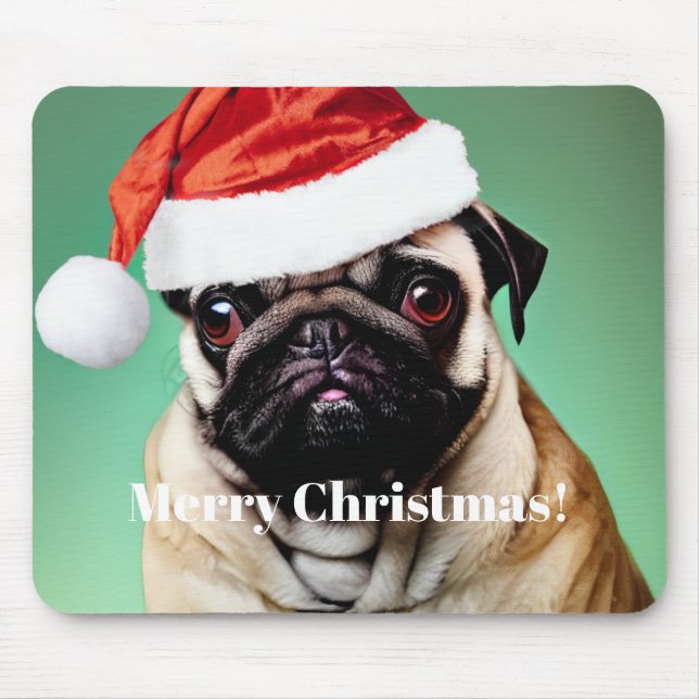 Pug Hund jul Musmatta (Framsidan)