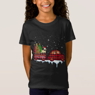 Pug Hund jul Red Play Leopard Lastbil Santa Xm T Shirt