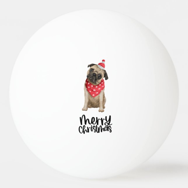 Pug Hund jul - tema Pingisboll (Framsidan)