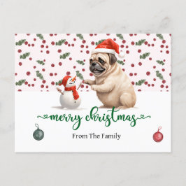 Pug Hund jul - tema Vykort
