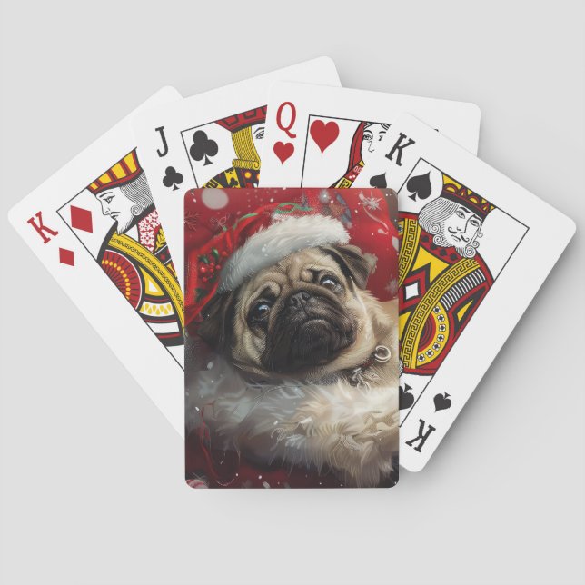Pug Hund julafton Casinokort (Baksidan)