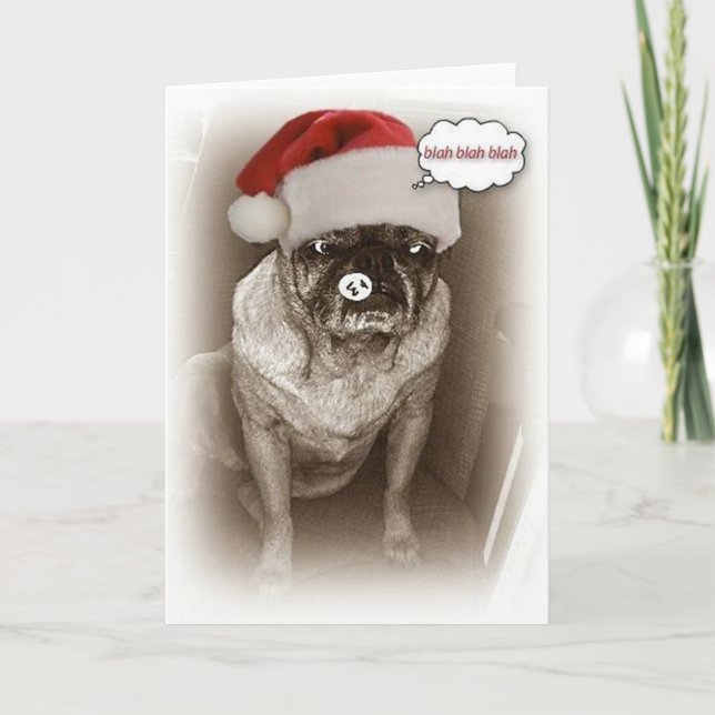 Pug Hund-julkort Helgkort (Framsida)