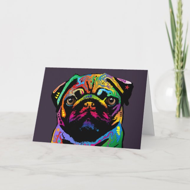 Pug Hund Kort (Framsida)