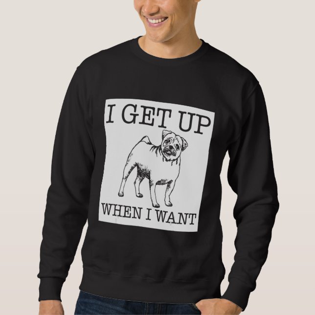 Pug hund     lång ärmad tröja (Framsida)