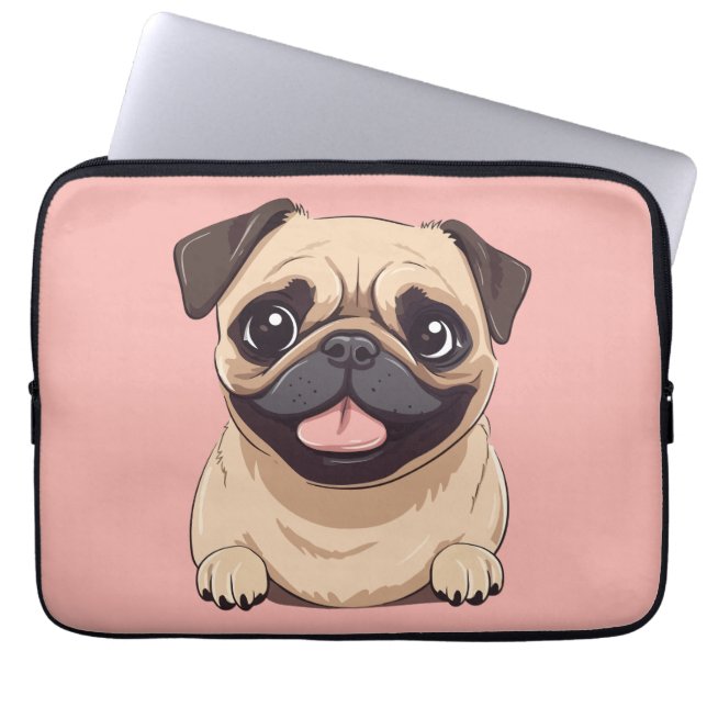 Pug hund laptop fodral (Framsidan)