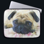 Pug hund laptop sleeve<br><div class="desc">lägga till text eller ladda upp en egen bild</div>
