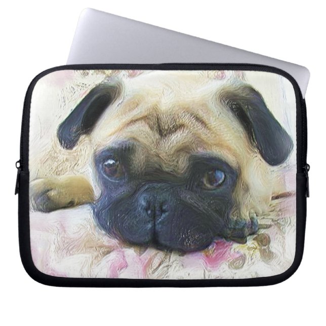 Pug hund laptop sleeve (Framsidan)