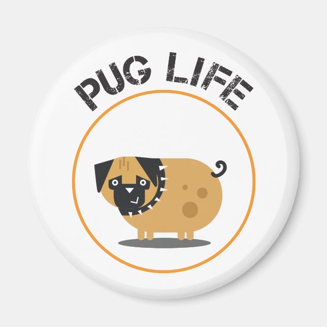 Pug Hund Liv Magnet (Framsidan)