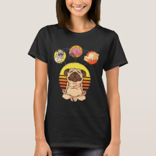 Pug Hund Loaf of Bread Pug Loaf Yoga Meditation T Shirt