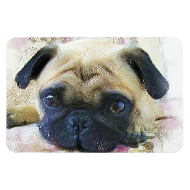 Pug hund magnet (Horisontell)