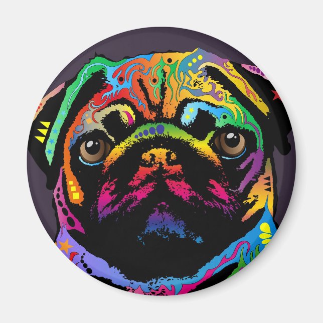 Pug Hund Magnet (Framsidan)