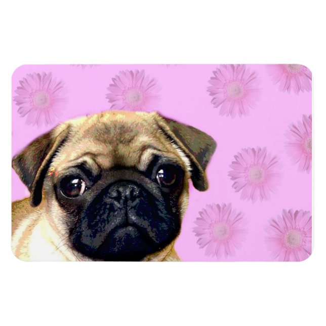 Pug hund magnet (Horisontell)
