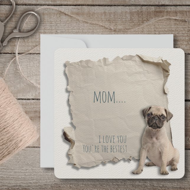 Pug Hund Mamma Mors dag-kort Kort (Mothers Day is a great time to show mom how special she is, but any day is a day to say I love you!)