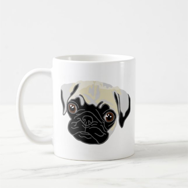 Pug Hund Mamma Mugg (Vänster)
