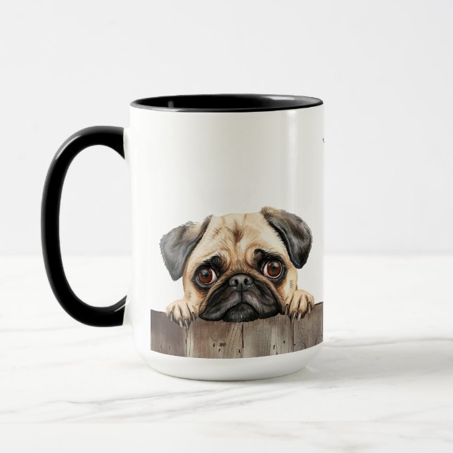 Pug Hund Mugg (Vänster)