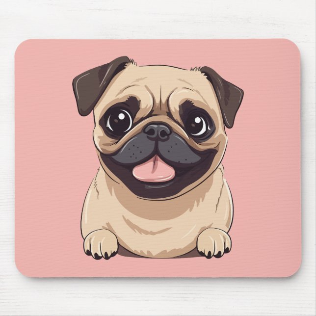 Pug hund musmatta (Framsidan)