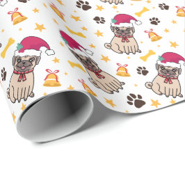 Pug Hund och jultomten jul Presentpapper