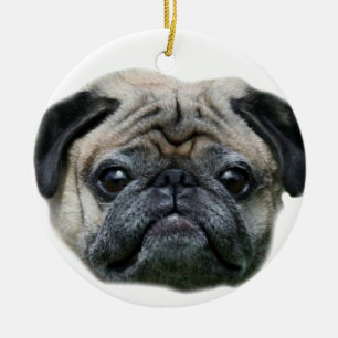 Pug hund ornamnet julgransprydnad keramik