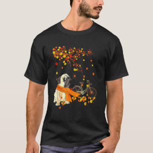 Pug Hund på påfyllnadskorgen Hösten Löv T Shirt