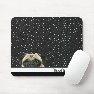 Pug Hund på Polka dots Musmatta
