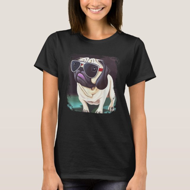 Pug Hund Pappa Cute & Pug Graphic Pug T Shirt (Framsida)